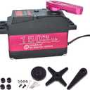 HOOYIJ 12V Waterproof IP66 150KG Digital RC Servo 1/ 5 Stainless Steel Gear High Torque Large Steering Servo with 18T Servo Arm for Baja Car RC Car Robot Crawler 270° Control Angle