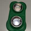 Hubulk Pet Dog Bowls 2 Stainless Steel Dog Bowl with No Spill Non-Skid Silicone Mat + Pet Food Scoop Water and Food Feeder Bowls for Feeding Small Medium Large Dogs Cats Puppies (Medium, Hunter Green)