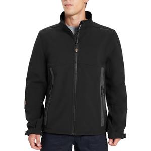DURAWERK Softshell Jacket Mens Fleece Jacket Water Resistant Jackets Work Jackets for Men Tactical Jacket Windbreaker (Black, XL)