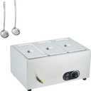 Commercial Food Warmer Stainless Steel 1500W Electric Buffet Server Bain Marie,3-Pan Catering Hot Food Station for Restaurants, Hotels, Banquets
