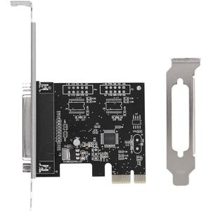 PCIE to DB25 LPT Parallel Port Expansion Card with Low Profile Bracket, PCI Parallel Port Converter Adapter Controller for Printers, Programmers, Scanners, Support DOS, Windows 8/ 7 / Vista/ XP