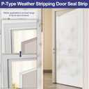 2 x Weather Stripping Door Seal Strip, 118'' Foam Weatherstripping Window Sealer Winter, Door Soundproofing Self Adhesive Window Door Insulation Strip for Exterior Door, Draft Stopper Gap Filler (White)