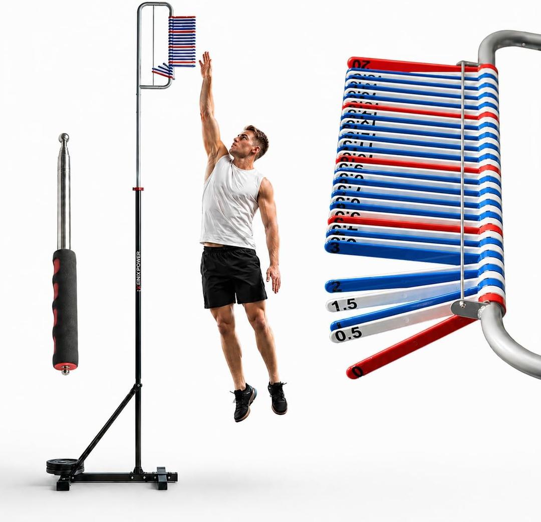 VENIX POWER® Patented Vertical Jump Tester & Trainer, Jumping Height Measurement Tool Equipment Pole for Training Practice Test, Volleyball Basketball Exercise Aid, High Higher Vertical Jump Box, Measure athletes from 6’8’’ to 12’