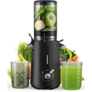 ACOQOOS Juicer Machines, Cold Press Juicer Whole Fruit and Vegetable with 4.3" Feeding Chute, Easy to Clean Juicers with 2 Cups