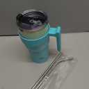 30 oz Tumbler with Handle and 2 Straw 2 Lid, Insulated Water Bottle Stainless Steel Vacuum Cup Reusable Travel Mug, Mint