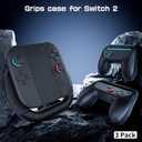 Grip Case Set for Nintendo Switch 2 Joy-Con 2025 Updated, 3-in-1 Switch 2 Controller Accessories Set, Perfect for Racing Game & 2 Player Games Compatible with Nintendo Switch 2 Grip Controller