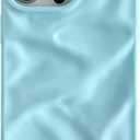 Caseative for iPhone 16 Case,Solid Color Water Ripple Wave Pattern Pleated Phone Case (Blue,16)