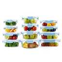 BYLWORKOUT 24 Piece Glass Storage Containers with Lids - Leak Proof, Dishwasher Safe Glass Food Storage Containers for Meal Prep or Leftovers (Grey)