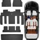 Car Floor Mats for Traverse Enclave: 2009-2017(Only with 2nd Row Bucket Seats) Cargo Trunk Liner, All Weather Rubber Accessories Tapetes Para Custom Fit for Chevy Traverse for Buick Enclave SUV Carpet