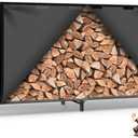 Gtongoko 8FT Firewood Rack Outdoor with Cover, Heavy Duty Wood Storage Racks with 600D Oxford Weather Resistant Waterproof Fabric Cover, Outdoor Firewood Holder