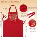 HUGANE Merry Christmas Baking Apron with Pockets, Gifts for Baking Lovers, Holiday Winter Snowflake Christmas Baker Waterproof Adjustable Cooking Apron for Kitchen Dishwashing Grilling