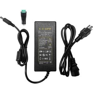 24V 6A 144W AC Power Supply Adapter, 100-240V AC to DC, 5.5mm x 2.1mm DC Plug, for LED Strip Lights, CCTV Cameras, Other 24V Devices