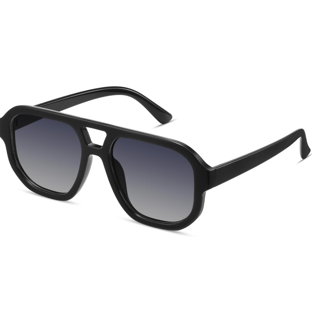 livho Trendy Polarized Square Aviator Sunglasses Women Men Square Eyewear Frame, Retro Sun Glasses for Women Men 2025 Shades
