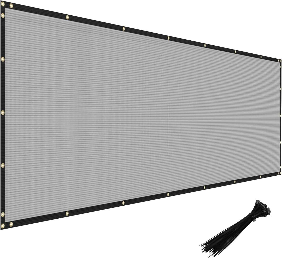 Windscreen4less 4' x 40' Privacy Fence Screen Heavy Duty Windscreen Fencing Cover Windblock Mesh Fabric Shade Cloth with Brass Grommtes for Garden Yard Pool Deck Carport Construction, Gray