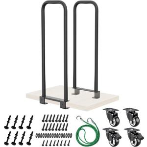 38Inches Cart Handle Dolly Converter Kit with 4 Locking Caster Wheels，Stee.