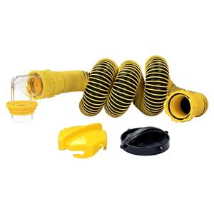 Saturnhose 10 FT RV Sewer Hose Kit 90 Degree Clear View Sewer Adapter with Storage Cap