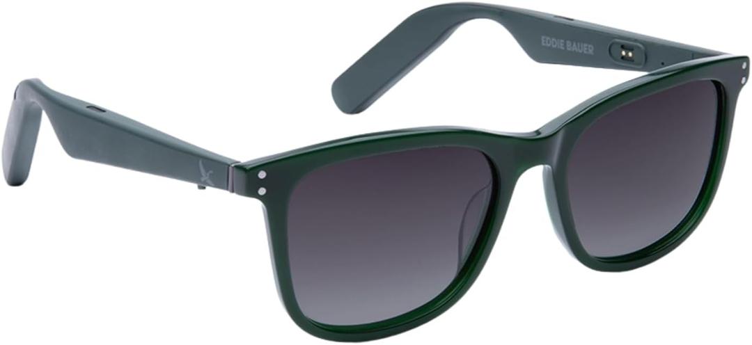 Eddie Bauer Smart Glasses for Men Bluetooth Smart Glasses with UV400 Polarized Lenses, Open Ear Speakers & Microphone Velocity (Standard)