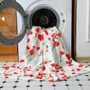 Valentine's Day Heart Flowers Throw Blanket 50"x60" Soft Warm Plush Flannel Decorative Blanket for Living Room Couch Bedroom Bed, Romantic Gift for Mom Wife Girlfriend