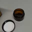 2oz Jars with Lids, Hoa Kinh 24 Pack Amber Glass Jars with Lids Empty Cosmetic Containers Round Airtight Glass Jar with Inner Liners and black Lid for Storing Lotions, Powders, and Ointments