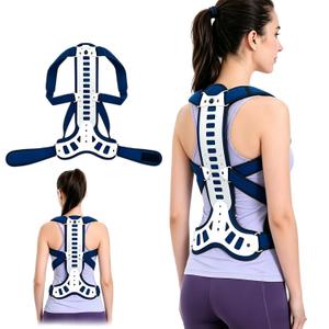 Adjustable Spine Posture Corrector for Back Support,2026 New Full Scoliosis Back Brace Posture Corrector for Kyphosis and Vertebral Compression Fracture Men and Women (Blue, Large)