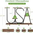 Plant Stand Indoor with Grow Lights - Enlarged 6 Tiered Plant Shelf with Grow Light, 32" USA-Shaped Plant Stand Holds 12 POTS Indoor Plants, Metal Plant Shelf for Home, Living Room, Patio