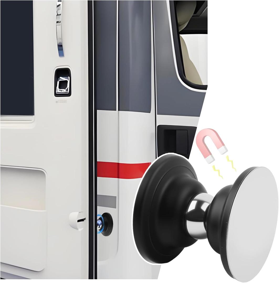 RV Magnetic Door Catch,Sturdy RV Door Magnetic Catch with Adhesive and Screws for Keeping The Doors Open,RVs Accessories RV Magnetics Doors Holder with Round Head Design