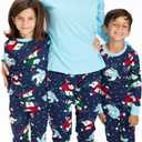 HonestBaby Family Matching Holiday Pajamas 100% Organic Cotton for Men, Women, Kids, Toddlers, Baby Boys, Girls, Unisex, Pets (0-3 Months, Snow Boardin)