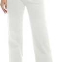 Women's Jeans High Waisted Straight Leg Stretchy Jeans Trendy Wide Leg Tummy Control Loose Casual Denim Pants (White, US 8)