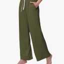 Women's Comfy Stretch Drawstring Wide Leg Lounge Casual Pants, Large 
