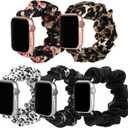 Simpeak Elastic Scrunchie Band Compatible with Apple Watch Series 11 10 (42mm) Series 9 8 7 (41mm) 6 SE 5 4 (40mm) 3 2 1 (38mm), Women Bracelet Band Compatible with iWatch 42mm 41mm 40mm 38mm, Large