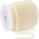 82 Feet Faux Pearl Garland, 6mm Pearl String Roll Strands, Extended String of Pearls Garland for Christmas Tree Wedding Party Decoration Centerpieces Flowers DIY Crafts (Ivory)