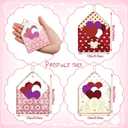 Chunful 12 Pcs Large Wooden Heart Envelope Ornament Valentine Decorations for Tree 4 Inch Love Letter Envelope Hanging Tags with Ropes Red Pink Cutouts Romantic Valentines Decor for Home Office Gift