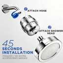 Filtered Shower Head Combo - 25 Stage Filtration (20+5), High Pressure Showerhead 3 Spray Modes, Removes Chlorine & Heavy Metals, Vitamin C Hard Water Filter for Skin & Hair, Chrome