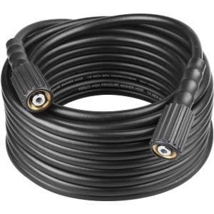 TOOLCY Pressure Washer Hose, 3400 PSI, 25 ft 1/4" Kink Resistant Power Washer Hose M22 Replacement for Ryobi, Troy Bilt, Greenworks, Craftsman High PressureWashers (Black)