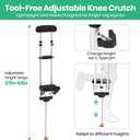 Adjustable Knee Crutch, Non-Slip Platform & Ergonomic Handle | Height-adjustable lightweight aluminum crutch. Stable base, comfy grip, ideal for ankle/foot surgery recovery.