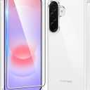 FNTCASE for Samsung Galaxy A37-5G Case: Clear A36 Phone Cases with Screen Protector Compatible with Magsafe Slim Anti Yellowing Rugged Shockproof Protective Transparent Cell Cover (Clear)