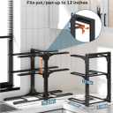 MUDEELA 6-Tier Pots and Pans Organizer under Cabinet, 13.78" Height Heavy Duty Pot and Pan Organizer Kitchen Cabinet Organization and Storage, Adjustable Pot Rack for Frying Pan, Cast Iron Skillet