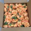 2.2''Artificial Satin Orange Rose Flower Heads,80Pcs Silk Sunset Red Rose Heads Bulk,Fake Flower No Stem for DIY Flower Well,Artificial Stemless Rose Flower Heads for DIY Crafts Bouquet (80, Orange)