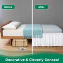 Biscaynebay Wrap Around Bed Skirts for Queen Beds 15" Drop, White Adjustable Elastic Dust Ruffles Easy Fit Wrinkle & Fade Resistant Silky Luxurious Fabric Machine Washable