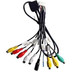 Universal Car Radio Stereo 20Pin 4G RCA Cable with 4G Sim Card Slot(no Sim Card) Mic Audio Input/Output Cable Wire Adapter for Aftermarket Android Radio