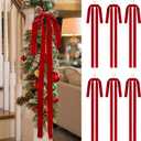 SIMISI RIBBON Red Long Velvet Bows Ornaments for Christmas Tree, Wreath, Garland, Swag, Staircase, Fireplace, Door (15 * 24 inch, 6 Pieces)