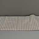 A0009F Grey and Off White Striped Designer Quality Upholstery Fabric by The Yard
