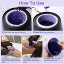 2 x BLITZWAX 2pcs Silicone Wax Pot Liners for Hair Removal, Purple Wax Warmer Bowls Kit with Sticks for Women and Men Body Waxing, Reusable and Easy to Clean Accessories, Compatible with 16 oz Waxing Kit