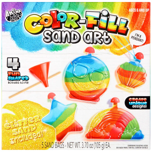 Anker Play Color Fill Sand Art Kit | 4 Fun Shaped Bottles | 5 Bags of Sand