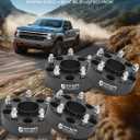 YHTAUTO 5x5.5 inch Hub Centric Wheel Spacers 2 inch Compatible with Ram 1500 2012-2018, Ram 1500 Classic 2019-2023 Tire Spacers w/ M14x1.5 Studs, 77.8mm Hub Bore 5 Lug 4PCS Black