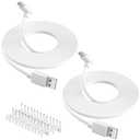 Camera Power Cable 35FT (2-Pack), Compatible with Wyze Cam Pan V3, Arlo Essential, Blink Outdoor (3rd Gen), 90 Degree L-Shape Micro USB Power Extension Charging Cable with 25 Pcs Cable Nails