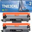 MYTONER Remanufactured Toner Cartridges Replacement for Brother TN830XL TN830 XL/V/R TN-830 Black Toner High Yield for DCP-L2640DW HL-L2460DW MFC-L2820DW XL HL-L2405W HL-L2400D 2465DW Printer, 2Pack (TN830XL 2Black)