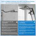 Hibbent All Metal CUPC Certified 12'' Rainfall Shower Head, Dual Shower Head Combo, High Pressure Handheld 4 Sprays Shower Wand, 16'' Adjustable Extension Arm, 71'' Hose, Shower Holder, Matte Black