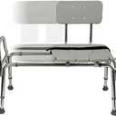 DMI Tub Transfer Bench and Shower Chair with Non Slip Aluminum Body, FSA Eligible, Adjustable Seat Height and Cut Out Access, Holds Weight up to 400 Lbs, Bath and Shower Safety, Transfer Bench