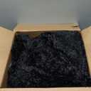 Pawque Faux Fur Blankets Queen Size 90x90 Inches, Soft Fuzzy Fluffy Blanket, Warm Thick Sherpa Long Hair Shag Reversible Lightweight Cozy Throw for Bedroom Sofa Couch, Black